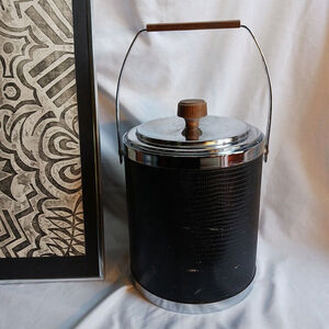 Kromex Ice Bucket 10.5" MCM Black Chrome Alligator